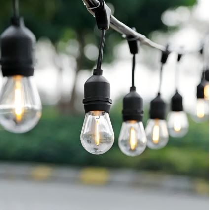 LED Vonkajšia dekoračná reťaz 20xE27/1W/230V 20 m IP65 čierna