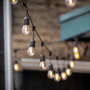 LED Vonkajšia dekoračná reťaz BAJA ST64 10xE27/1W/230V 10,9m IP44 teplá biela