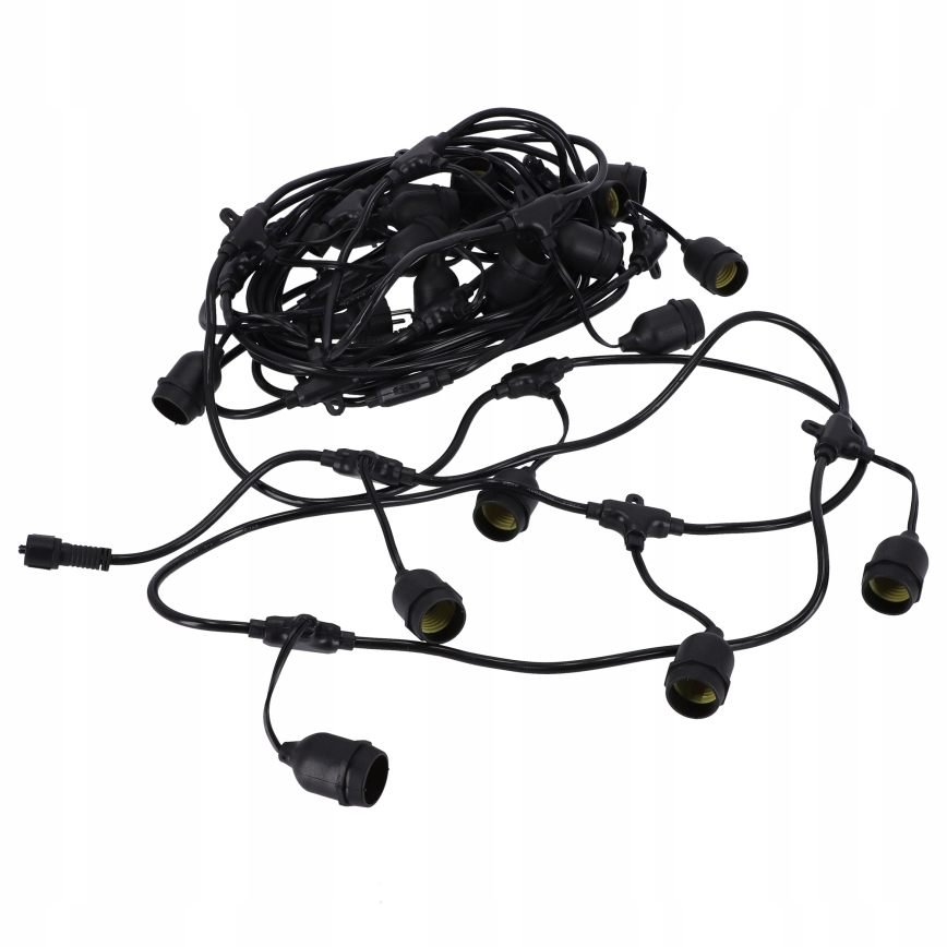 LED vonkajšia dekoračná svetelná reťaz 30xE27/1W/230V 16,44 m IP44 čierna