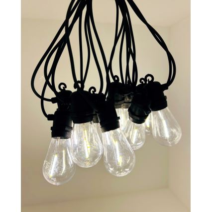 LED vonkajšia dekoratívna reťaz 10xLED/0,36W/230V 8 m IP44 čierna