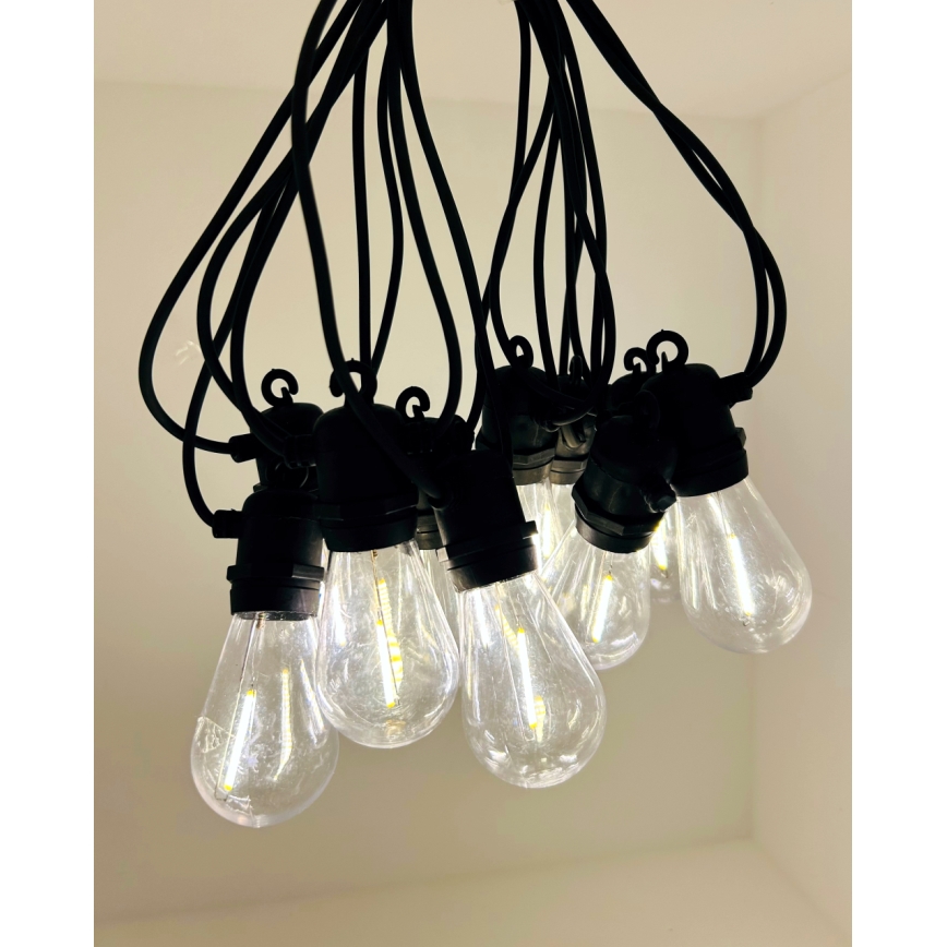 LED vonkajšia dekoratívna reťaz 10xLED/0,36W/230V 8 m IP44 čierna