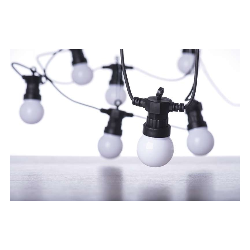 LED vonkajšia dekoratívna reťaz 10xLED/10m IP44 biela