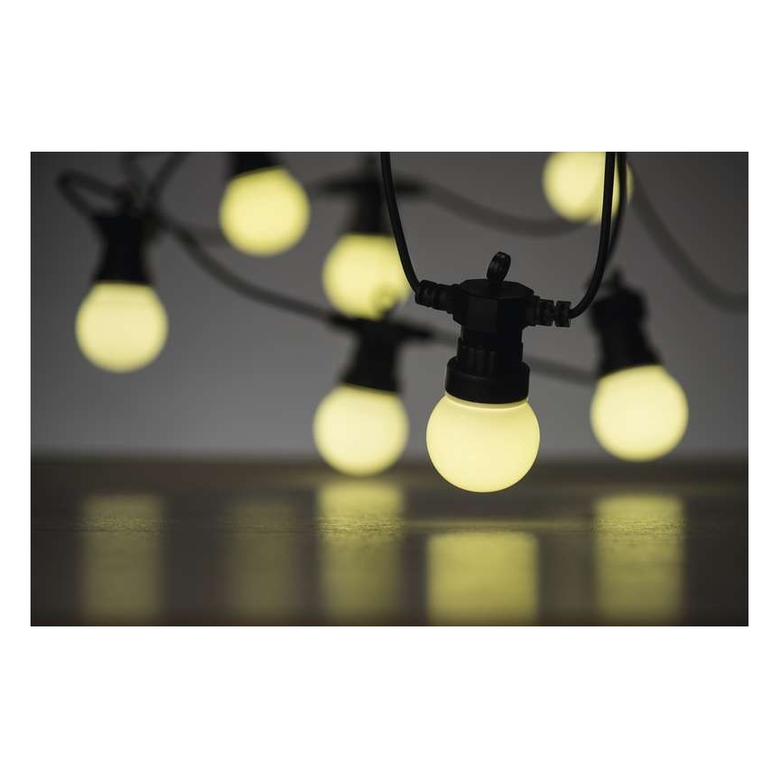 LED vonkajšia dekoratívna reťaz 10xLED/10m IP44 biela