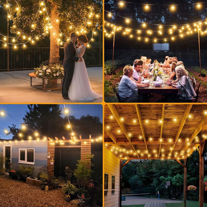 LED vonkajšia dekoratívna reťaz 20xE12/1W/230V 20 m IP65 čierna