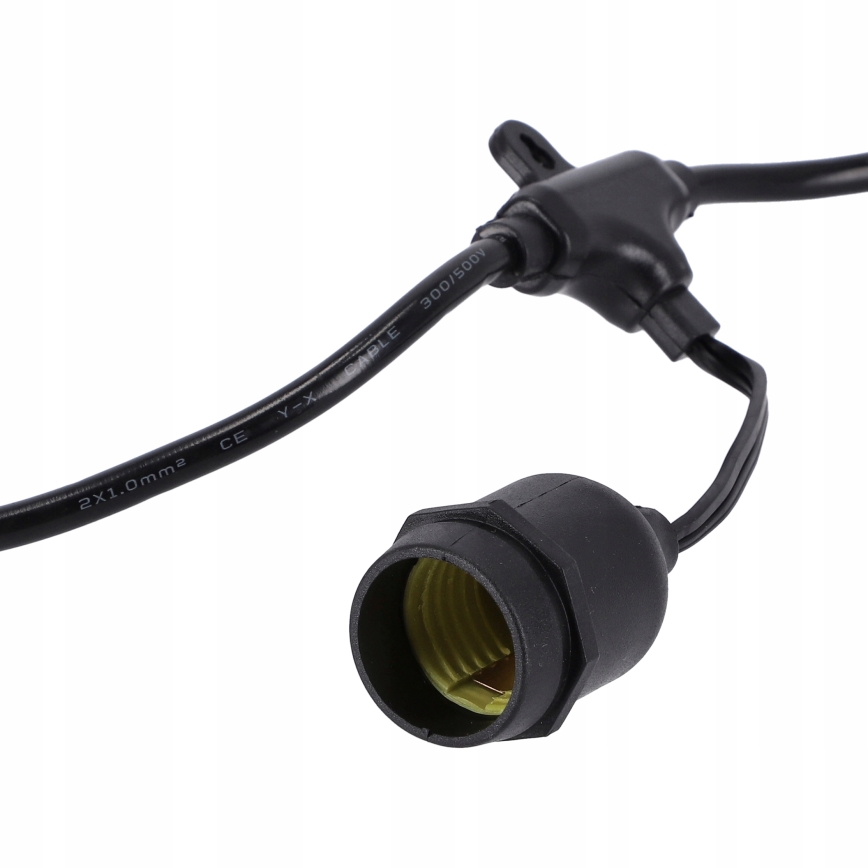 LED vonkajšia dekoratívna reťaz 20xE27/1W/230V 11,44 m IP44 čierna