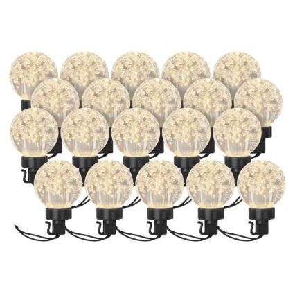 LED Vonkajšia dekoratívna reťaz 20xLED/12,6m IP44 teplá biela