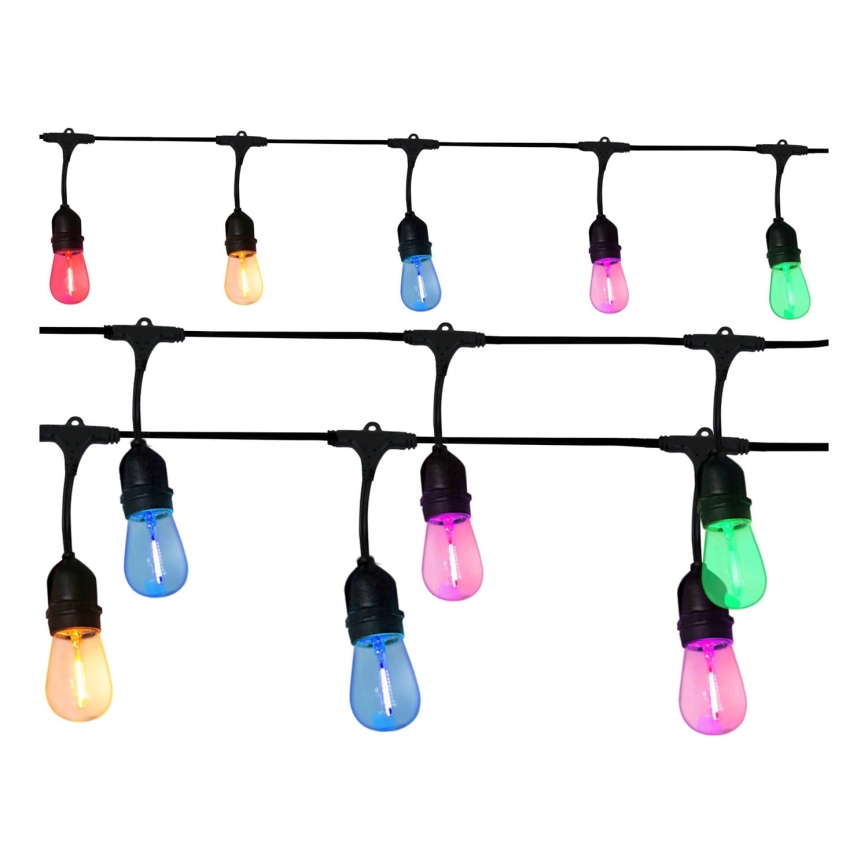 LED Vonkajšia dekoratívna reťaz PARTY NEON 7,6 m 10xE27/0,6W/36V IP44