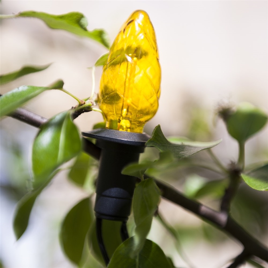 LED vonkajšia girlanda CONE FILAMENT 20xE10 19m farebná/teplá biela IP44, Vyrobené v EÚ