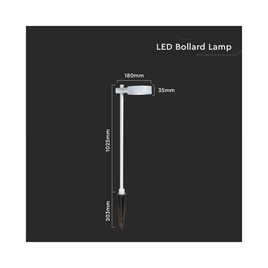 LED vonkajšia lampa 7W/230V 4000K IP65 biela