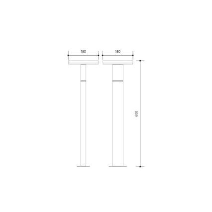 LED Vonkajšia lampa BARI LED/10W/230V 4000K 60 cm IP54 antracit