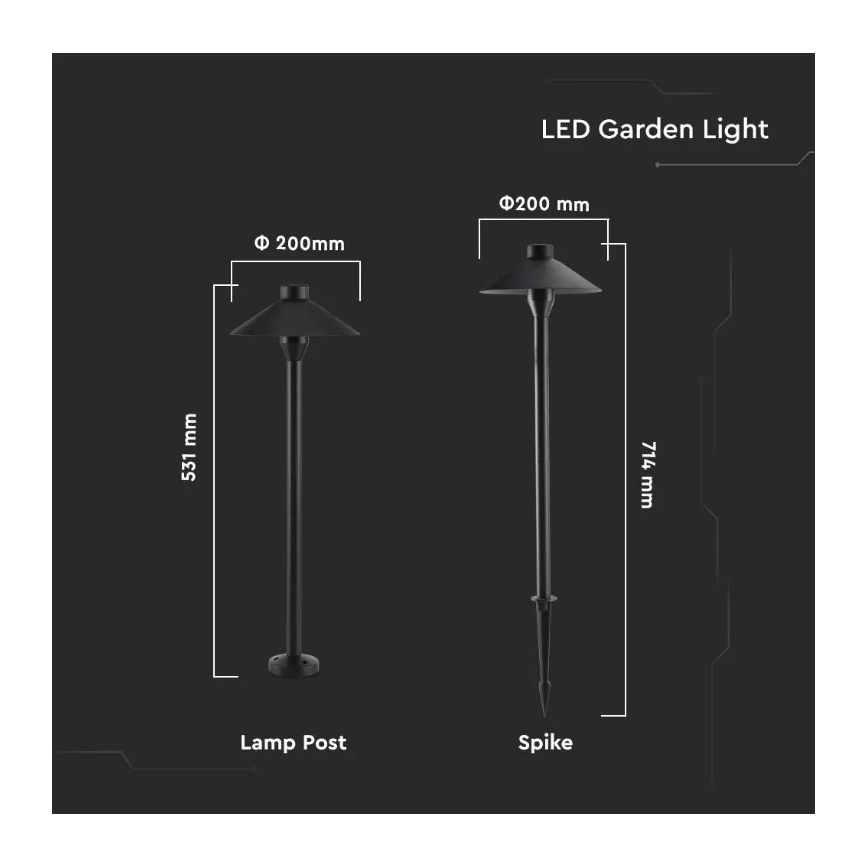 LED Vonkajšia lampa GARDEN LED/7W/230V 3000K IP65