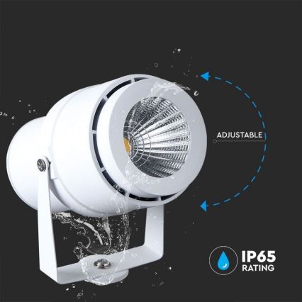 LED Vonkajšia lampa LED/12W/110-240V IP65 3000K biela