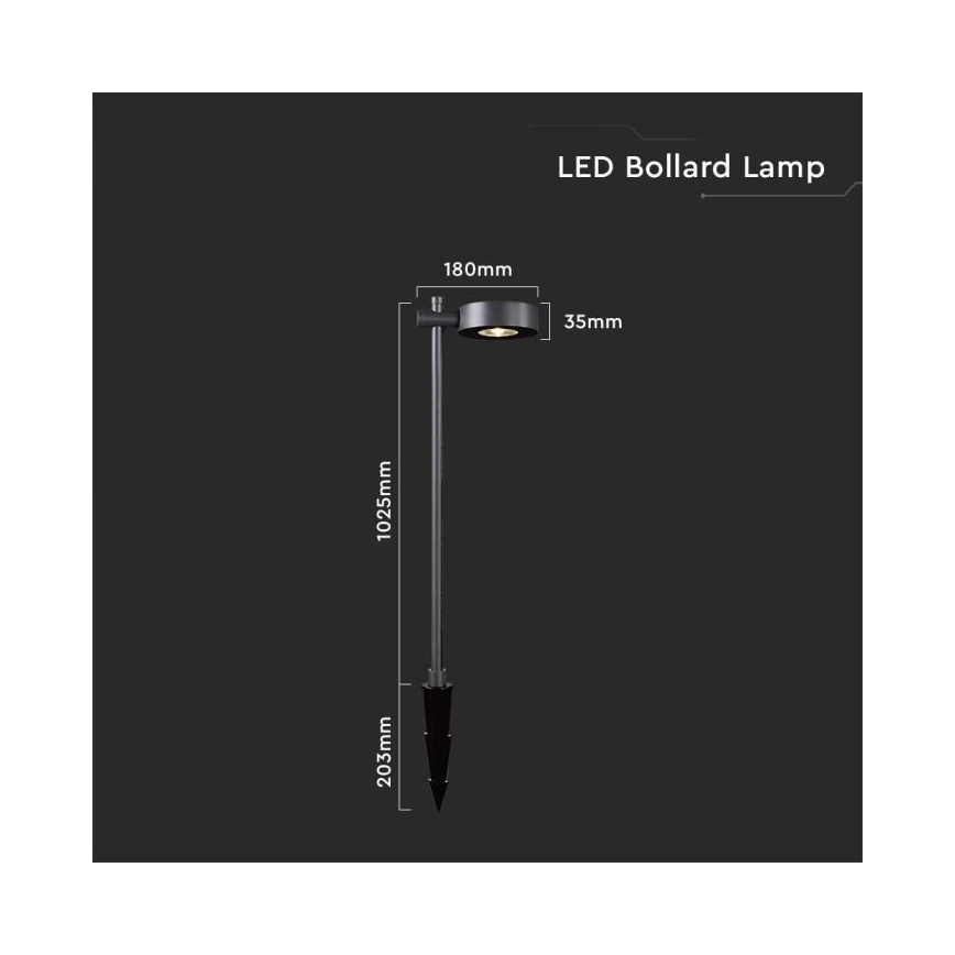 LED vonkajšia lampa LED/7W/230V 4000K IP65 čierna