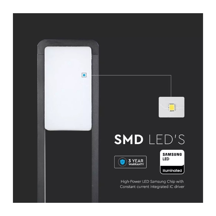 LED Vonkajšia lampa SAMSUNG CHIP LED/10W/230V 3000K IP65 čierna