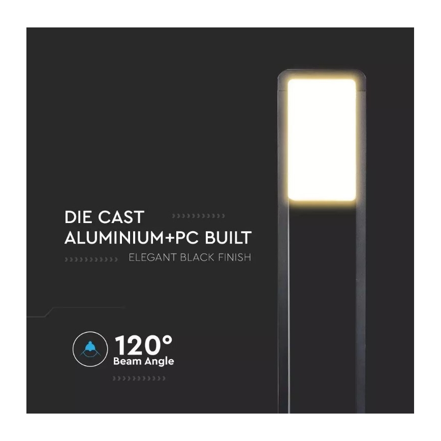 LED Vonkajšia lampa SAMSUNG CHIP LED/10W/230V 3000K IP65 čierna