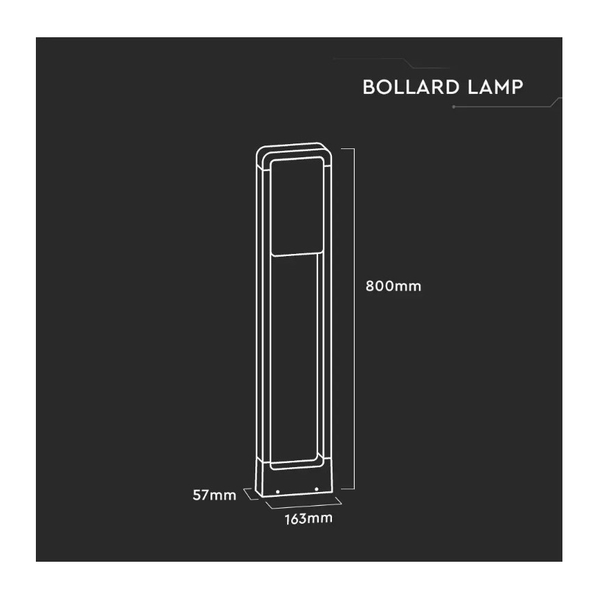 LED Vonkajšia lampa SAMSUNG CHIP LED/10W/230V 3000K IP65 čierna