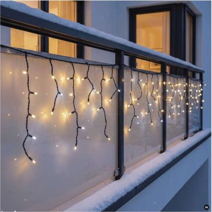 LED Vonkajšia reťaz 50xLED/3x0,4m IP44 studená/teplá biela