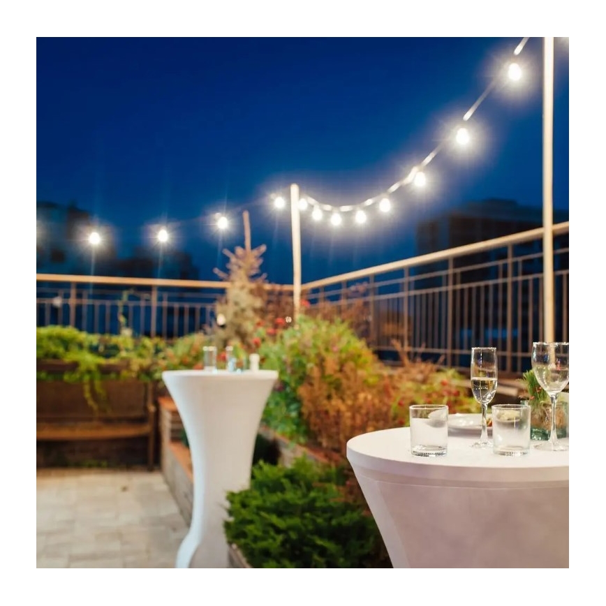 LED Vonkajšia reťaz STRING 10m 20xLED/0,5W/24/230V 3000K IP44