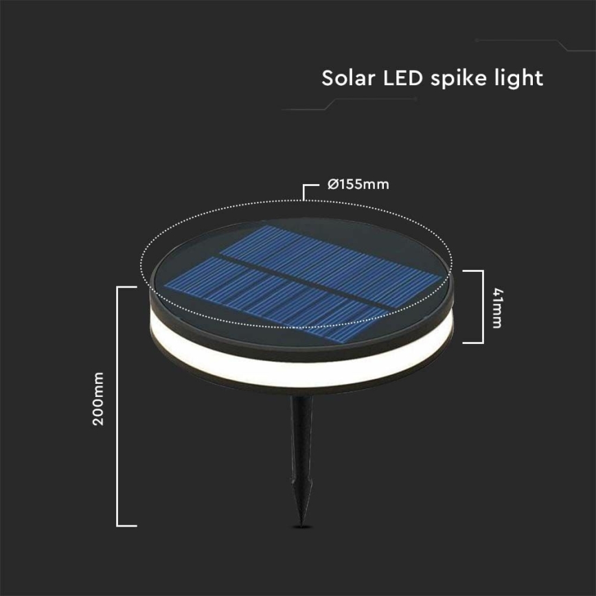LED Vonkajšia solárna lampa LED/1,8W/3,7V IP54 3000K 1800 mAh