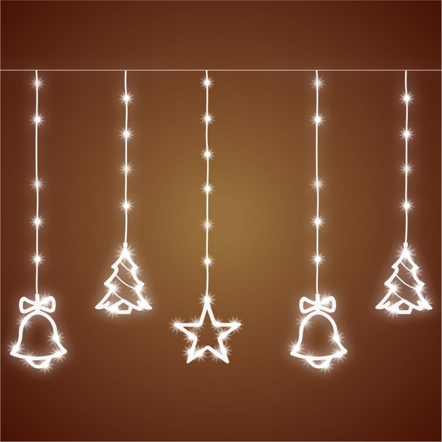 LED vonkajšia svetelná reťaz 186xLED 7m IP44 studená biela