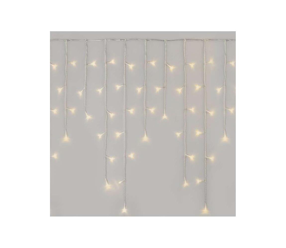 LED vonkajšia svetelná reťaz 300 LED / 8 režimov, 10 m, IP44, teplá biela + diaľkové ovládanie D4CW02