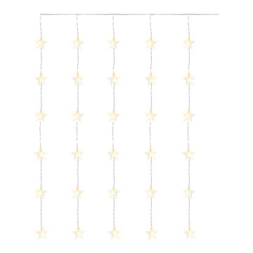 LED vonkajšia svetelná reťaz 30xLED/3,9m IP44 hviezdy