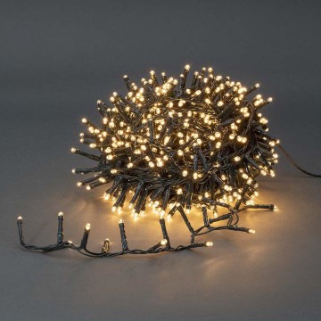 LED vonkajšia svetelná reťaz 400xLED/7 funkcií 11m IP44 teplá biela