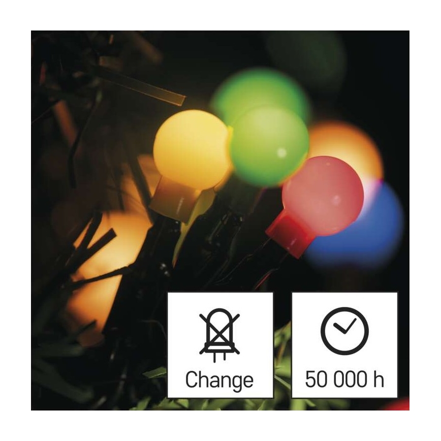LED vonkajšia svetelná reťaz 480xLED/53m IP44 viacfarebná