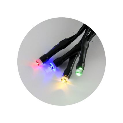 LED vonkajšia svetelná reťaz 50× LED, 2 režimy, 5,4 m, IP44, viacfarebná