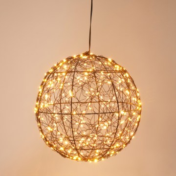 LED vonkajšia vianočná dekorácia 300×LED/230 V priemer 25 cm IP44 teplá biela guľa/čierna