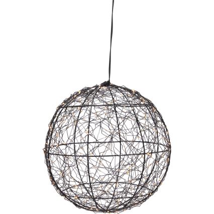 LED vonkajšia vianočná dekorácia 300×LED/230 V priemer 25 cm IP44 teplá biela guľa/čierna