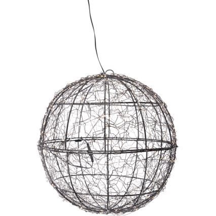 LED Vonkajšia vianočná dekorácia 500xLED/230V priemer 35 cm IP44 teplá biela guľa/čierna