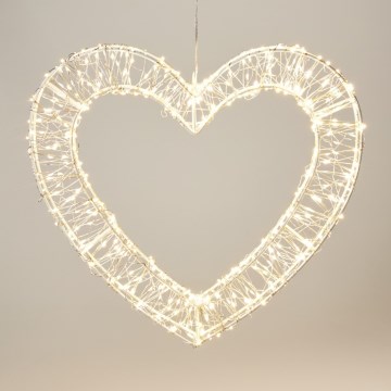 LED Vonkajšia vianočná dekorácia 500xLED/6W/230V 36 cm IP44 teplá biela srdce/biela