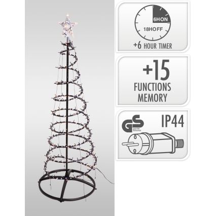 LED Vonkajšia vianočná dekorácia 524xLED/230V 15 funkcií 150 cm IP44 teplá biela stromček