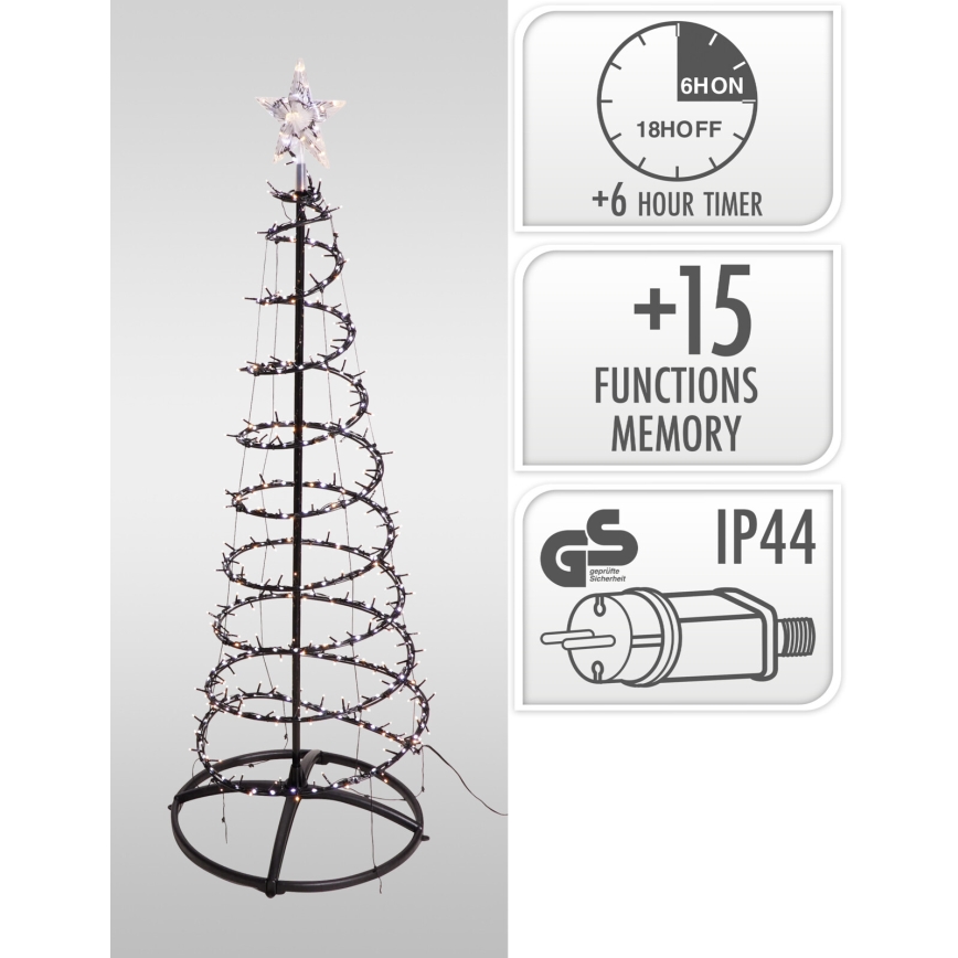 LED Vonkajšia vianočná dekorácia 524xLED/230V 15 funkcií 150 cm IP44 teplá biela stromček