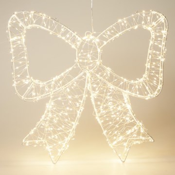 LED vonkajšia vianočná dekorácia 720xLED/6W/230V 46 cm IP44 teplá biela mašľa/biela