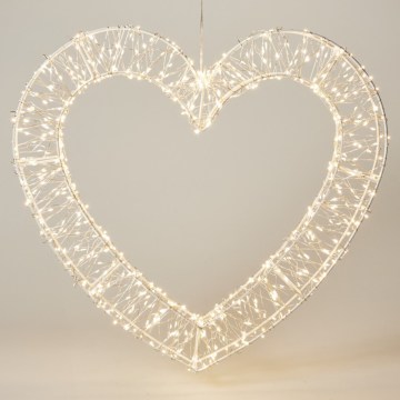 LED vonkajšia vianočná dekorácia 720xLED/6W/230V 46 cm IP44 teplá biela srdce/biela