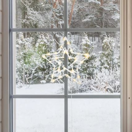 LED Vonkajšia vianočná dekorácia do okna 35xLED/230V IP44 teplá biela/hviezda