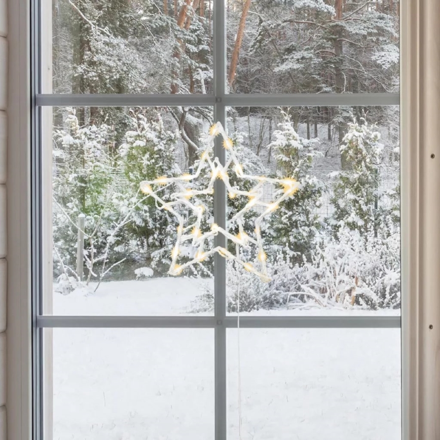 LED Vonkajšia vianočná dekorácia do okna 35xLED/230V IP44 teplá biela/hviezda