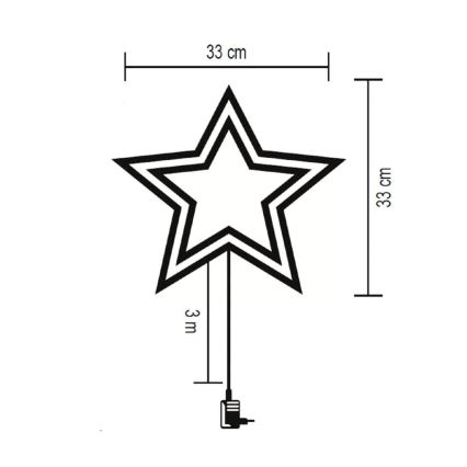 LED Vonkajšia vianočná dekorácia do okna 35xLED/230V IP44 teplá biela/hviezda