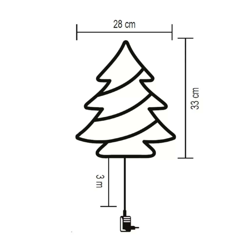 LED Vonkajšia vianočná dekorácia do okna 35xLED/230V IP44 teplá biela/stromček