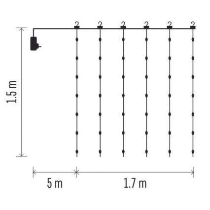 LED Vonkajšia vianočná reťaz 180xLED/8 funkcií 6,7 m IP44 teplá biela