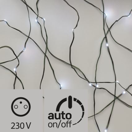 LED Vonkajšia vianočná reťaz 40xLED 9m IP44 studená biela