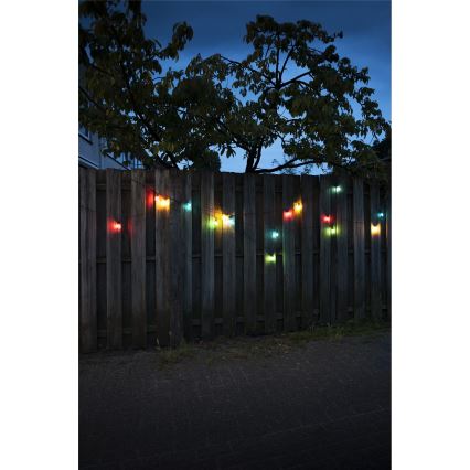 LED vonkajší vianočný reťazec CONE FILAMENT 20xE10 19m farebná/teplá biela IP44, Vyrobené v ČR