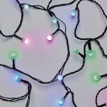 LED Vonkajšia vianočná reťaz TIMER 40xLED 9m IP44 multicolor