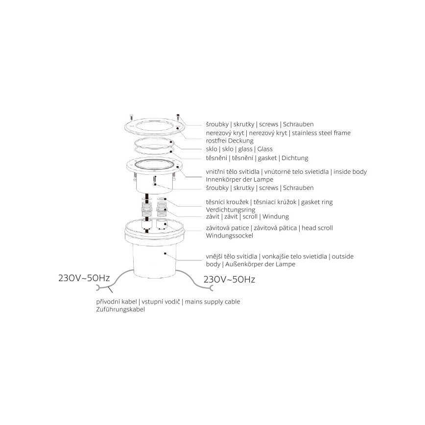 LED Vonkajšie nájazdové svietidlo ROAD LED/0,5W/230V IP67 6000K