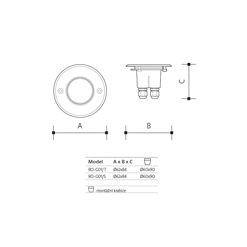 LED Vonkajšie nájazdové svietidlo ROAD LED/0,5W/230V IP67 6000K