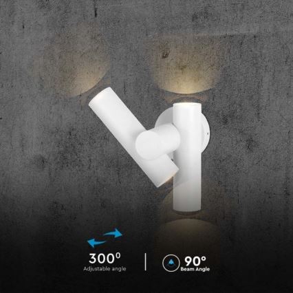 LED Vonkajšie nástenné bodové flexibilné svietidlo 2xLED/3W/230V 3000K IP44 biela