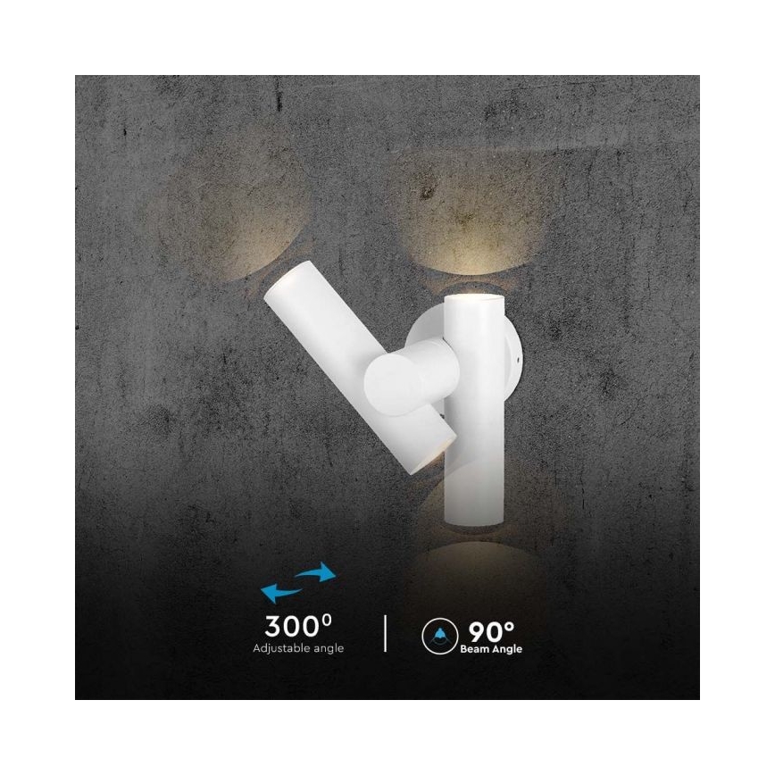 LED Vonkajšie nástenné bodové flexibilné svietidlo 2xLED/3W/230V 3000K IP44 biela