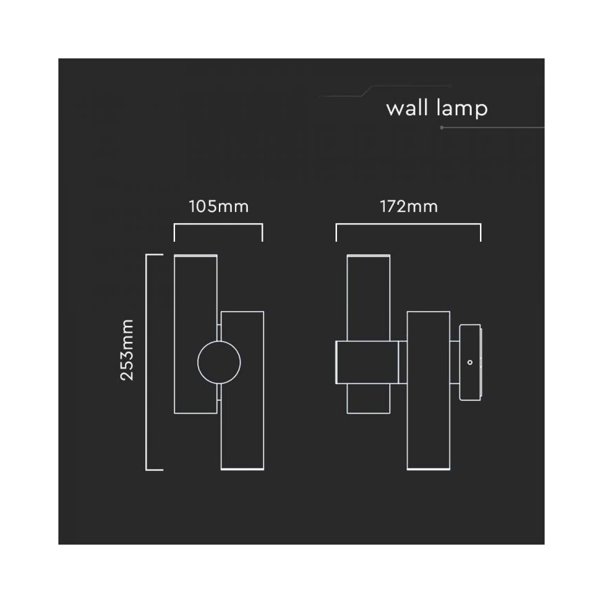 LED Vonkajšie nástenné bodové flexibilné svietidlo 2xLED/3W/230V 4000K IP44 čierna